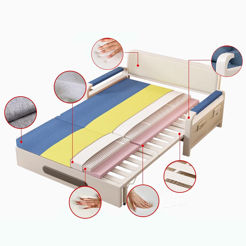 Katil sofa yang boleh dilipat pelbagai warna tiga warna