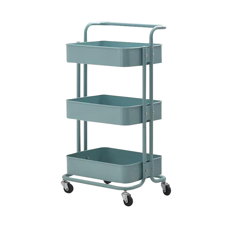 Lantai Multi-Tier Single Handle Mobile Trolley Shelf