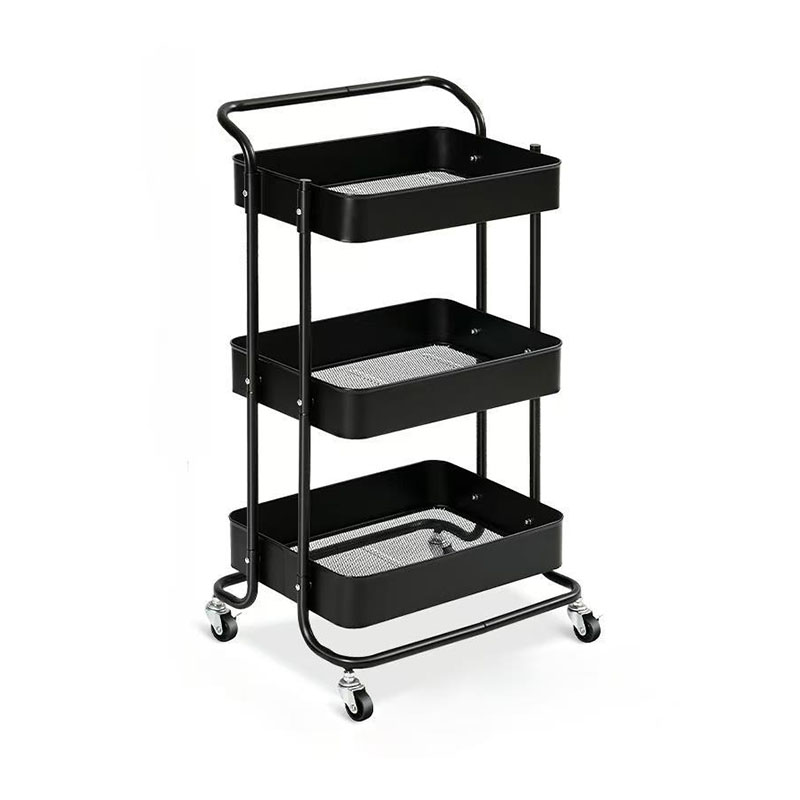 Lantai Multi-Tier Single Handle Mobile Trolley Shelf