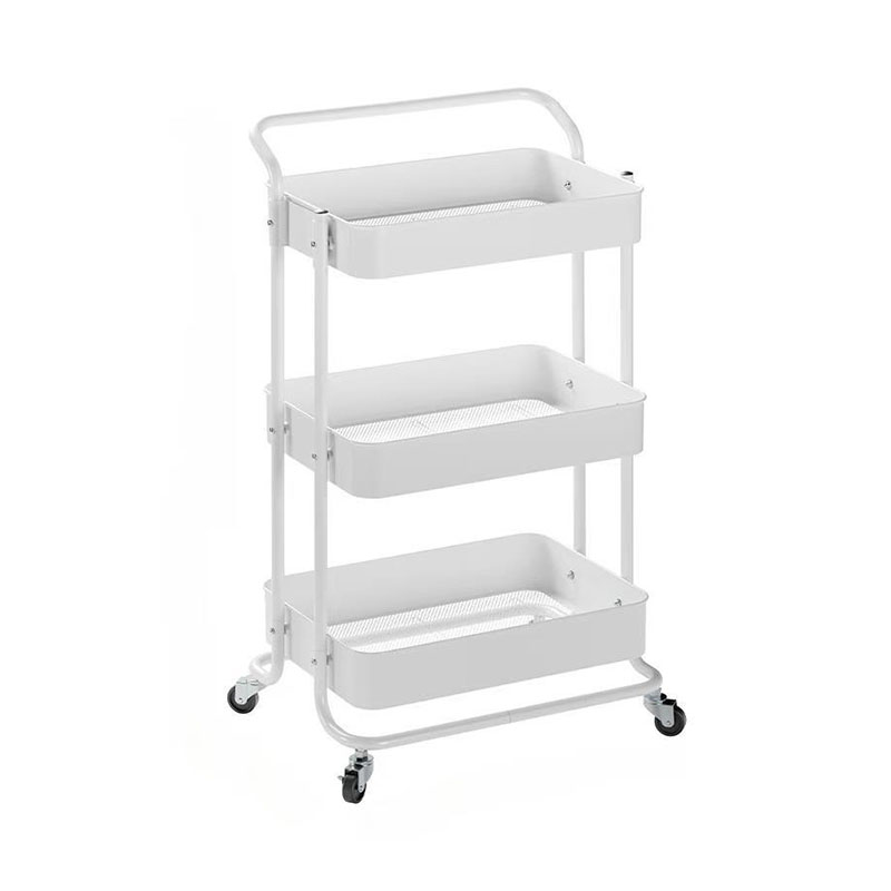 Lantai Multi-Tier Single Handle Mobile Trolley Shelf